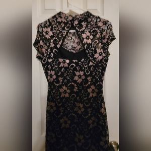 Lavender and black lace dress